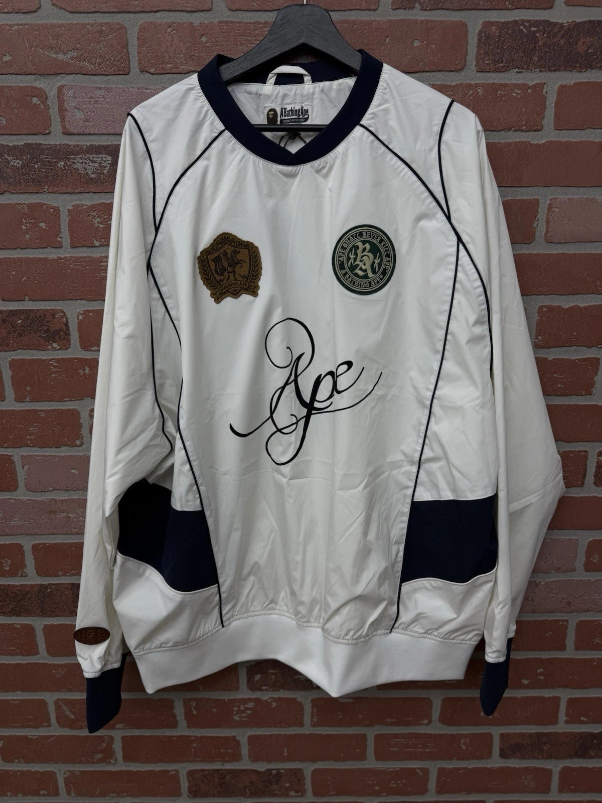 Bape white windbreaker jacket