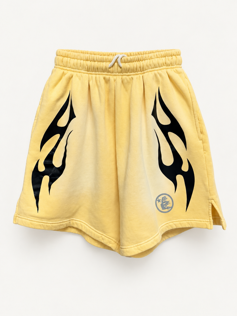 Hellstar Yellow Flame Warm Up Shorts