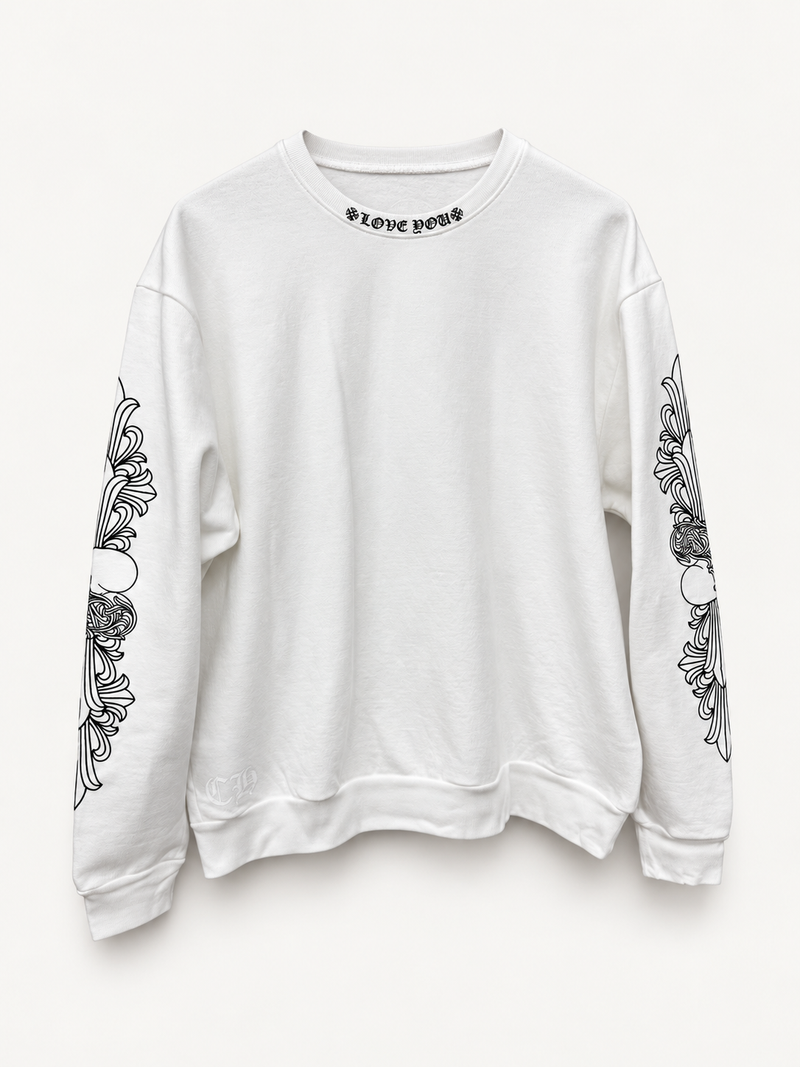 Chrome Hearts Love You Floral Heart Crewneck