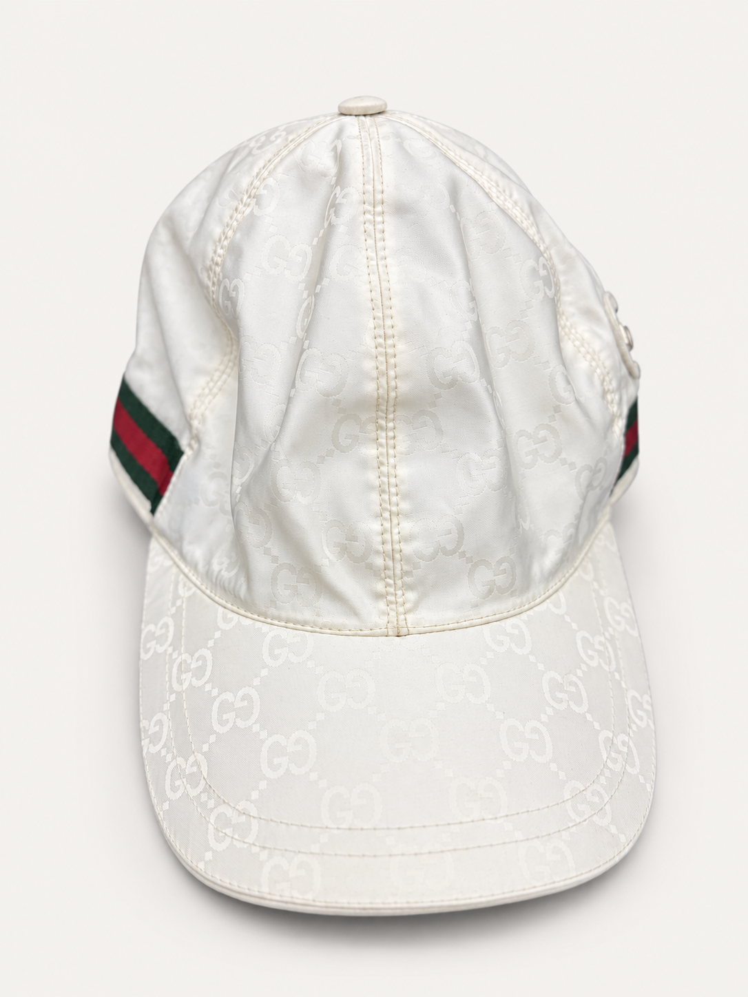 Gucci Double G White Nylon Baseball Cap