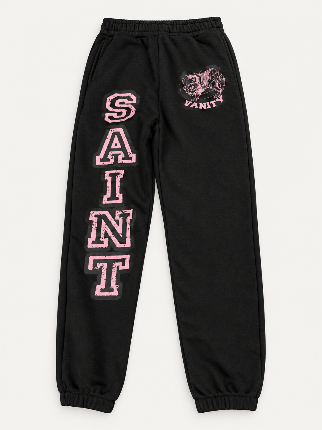 Saint Vanity Varsity Black Pink Sweatpants 2025