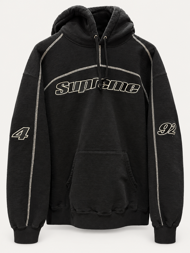Supreme Overlock Black Hoodie