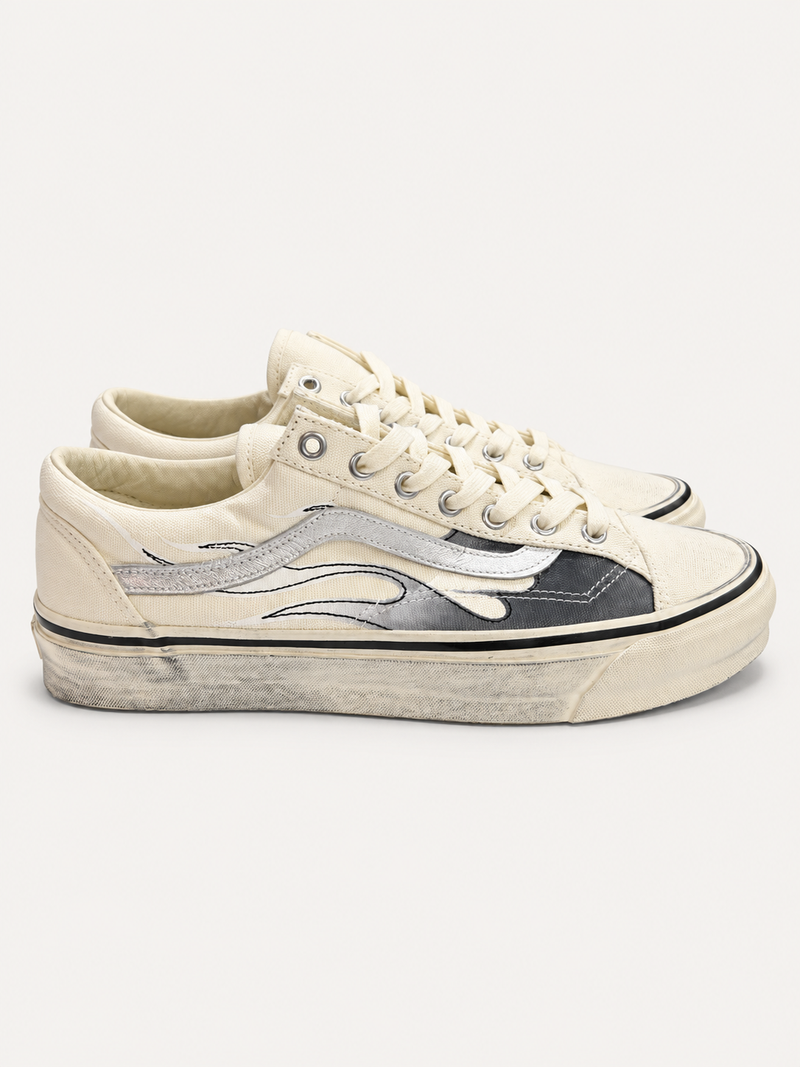 Vans Old Skool 36 Flame Archive Marshmallow White