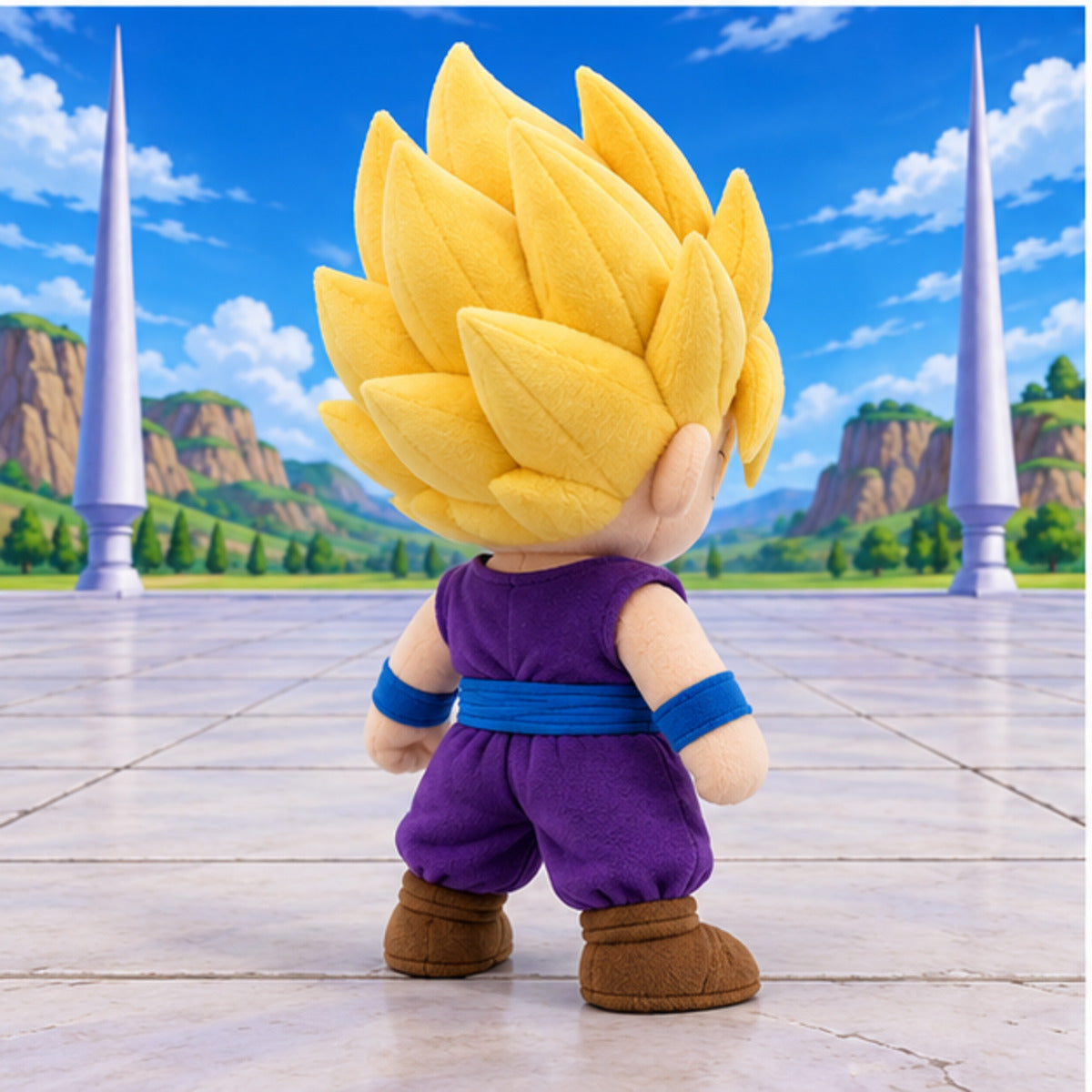 Super Saiyan Gohan plush rear view