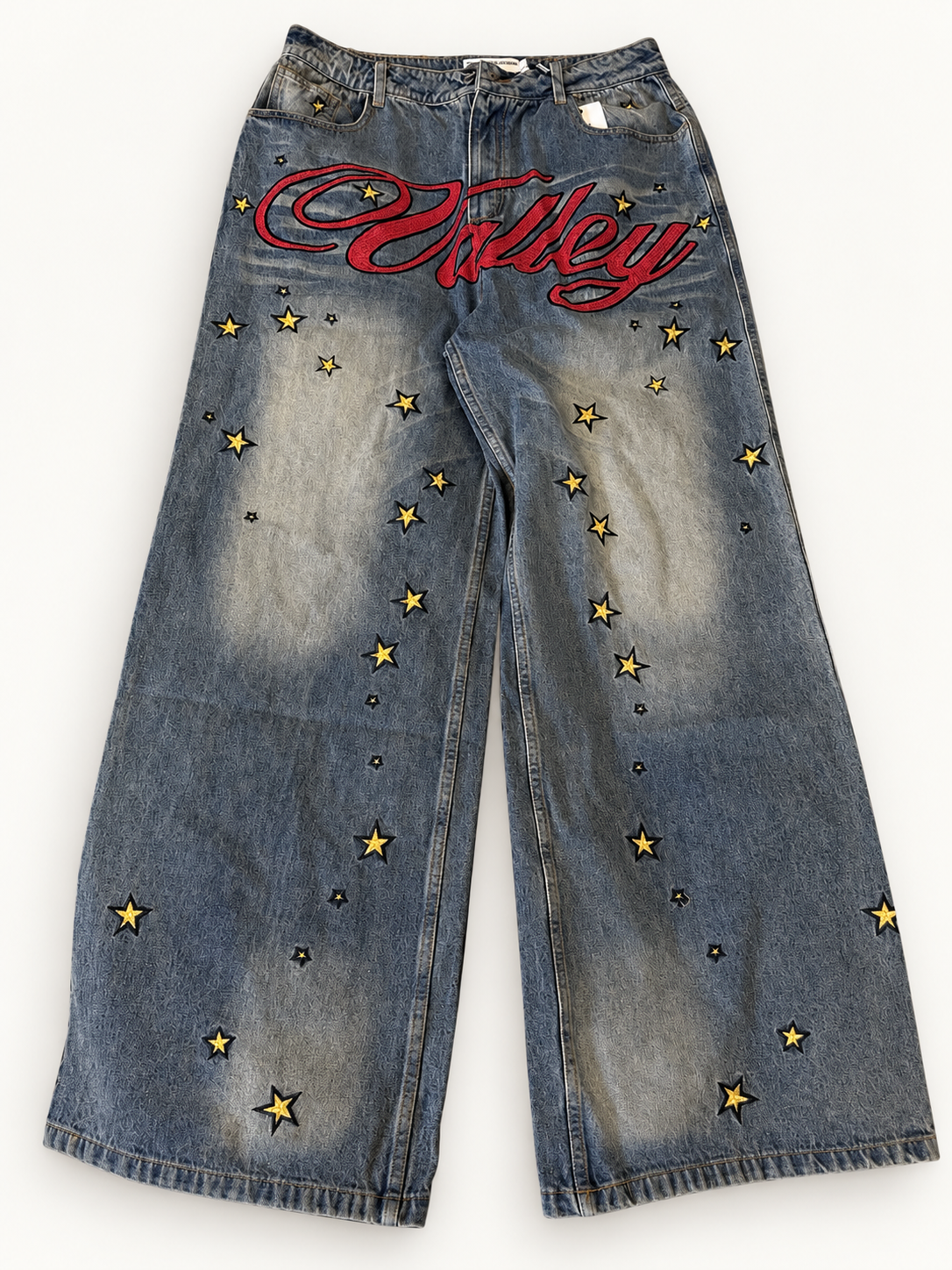 Vale Forever Star Patch Baggy Blue Jeans